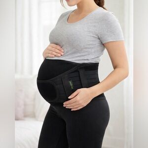 ChongErFu Maternity Support Belt Back & Belly Brace Black Size L